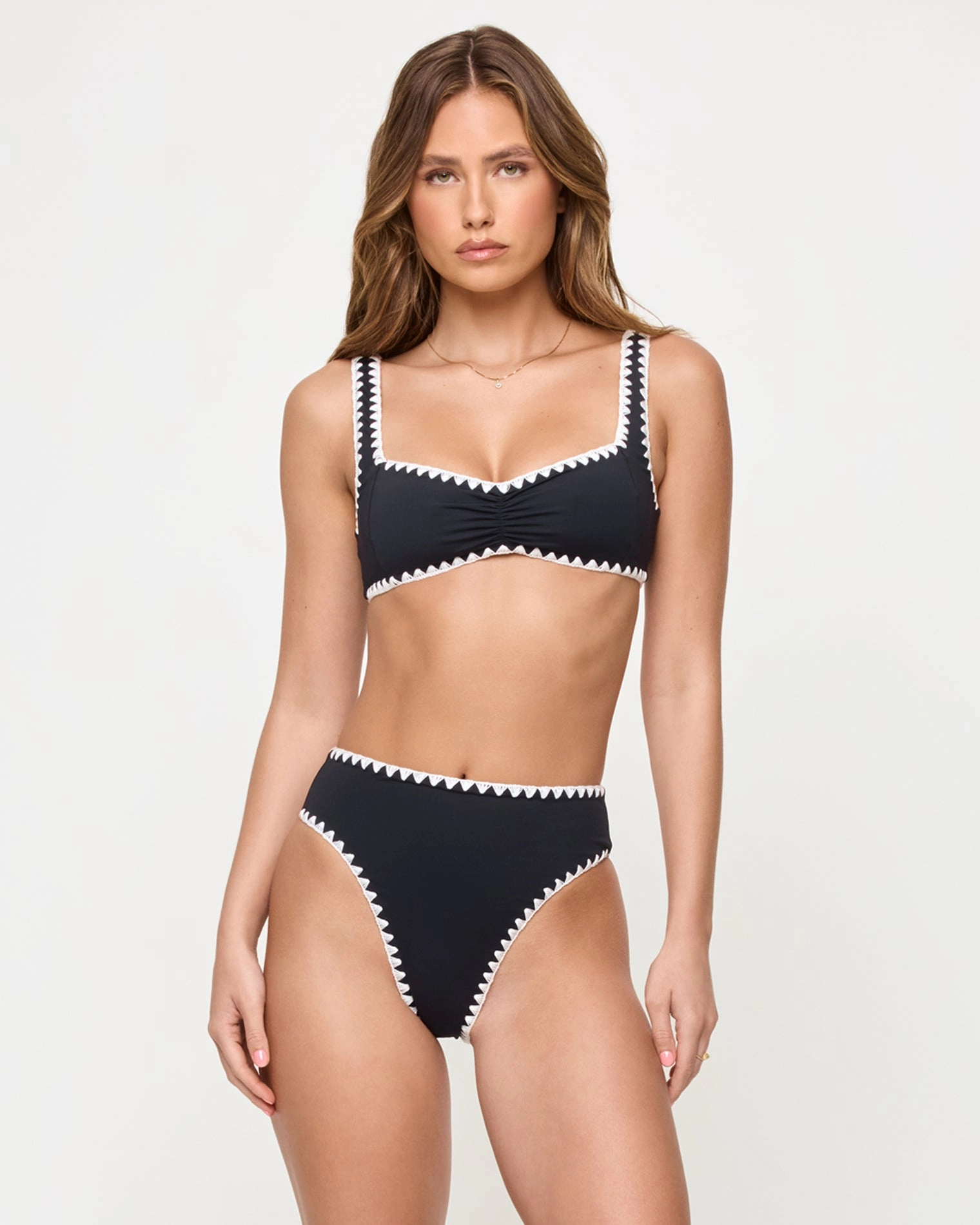 Effie Bikini Top - Black-Cream