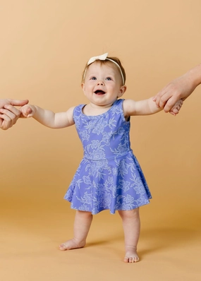 Elegant Floral | Baby Skirted One-Piece girls full coverage swimwear, kids swimwear for pool