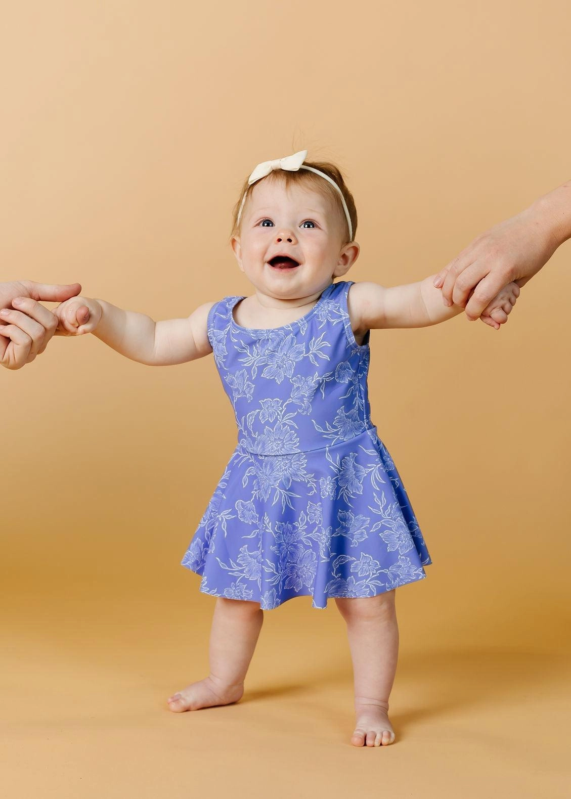 Elegant Floral | Baby Skirted One-Piece girls full coverage swimwear, kids swimwear for pool