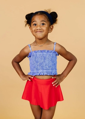 Elegant Floral | Mini Bandeau Top girls full coverage swimwear, kids swimwear for pool