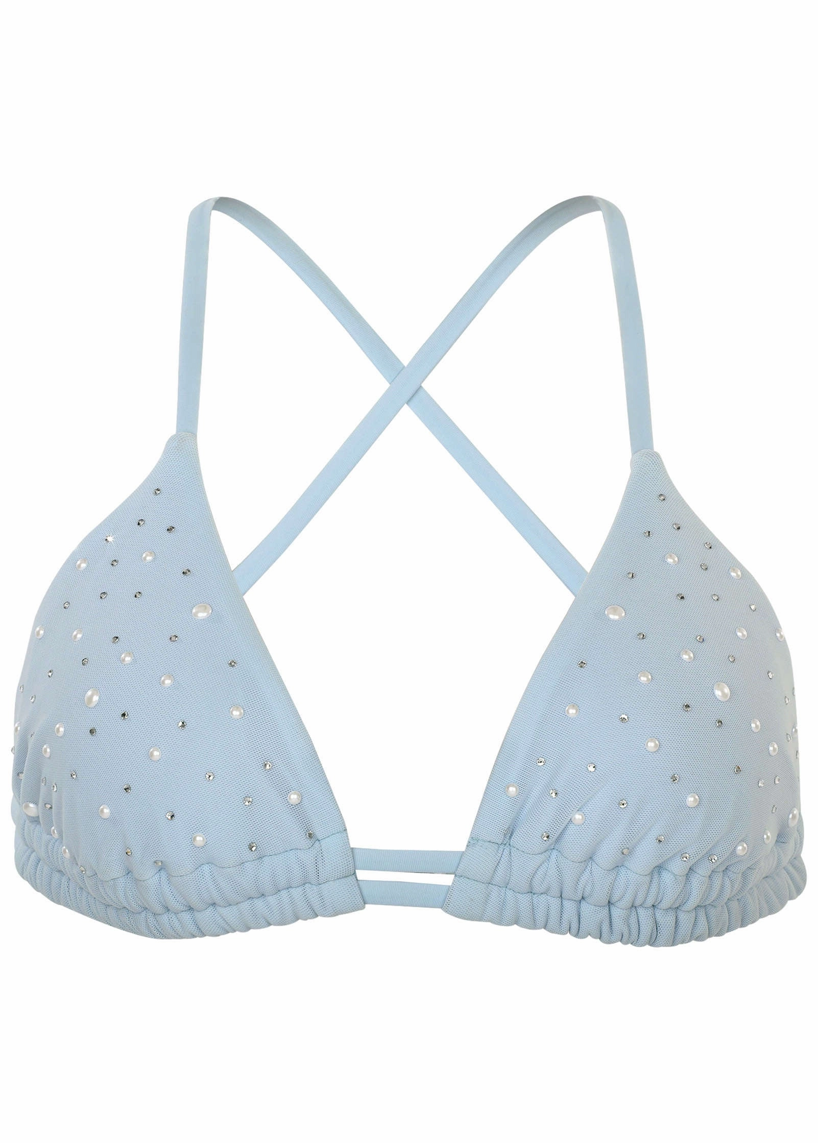 Embellished Triangle Top - Light Blue