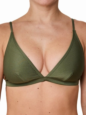 Emy Shiny Bikini Top basic swimsuits for women, durable swimwear for ladies