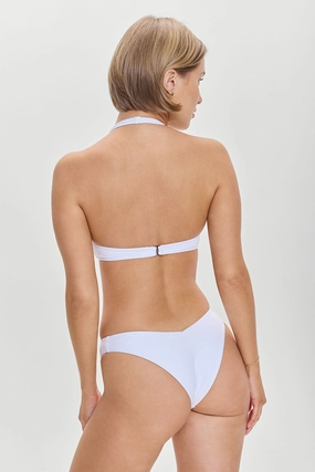 Enzo Cheeky Bikini Bottom - Optic White womens swim bottoms, high waist bikini bottoms