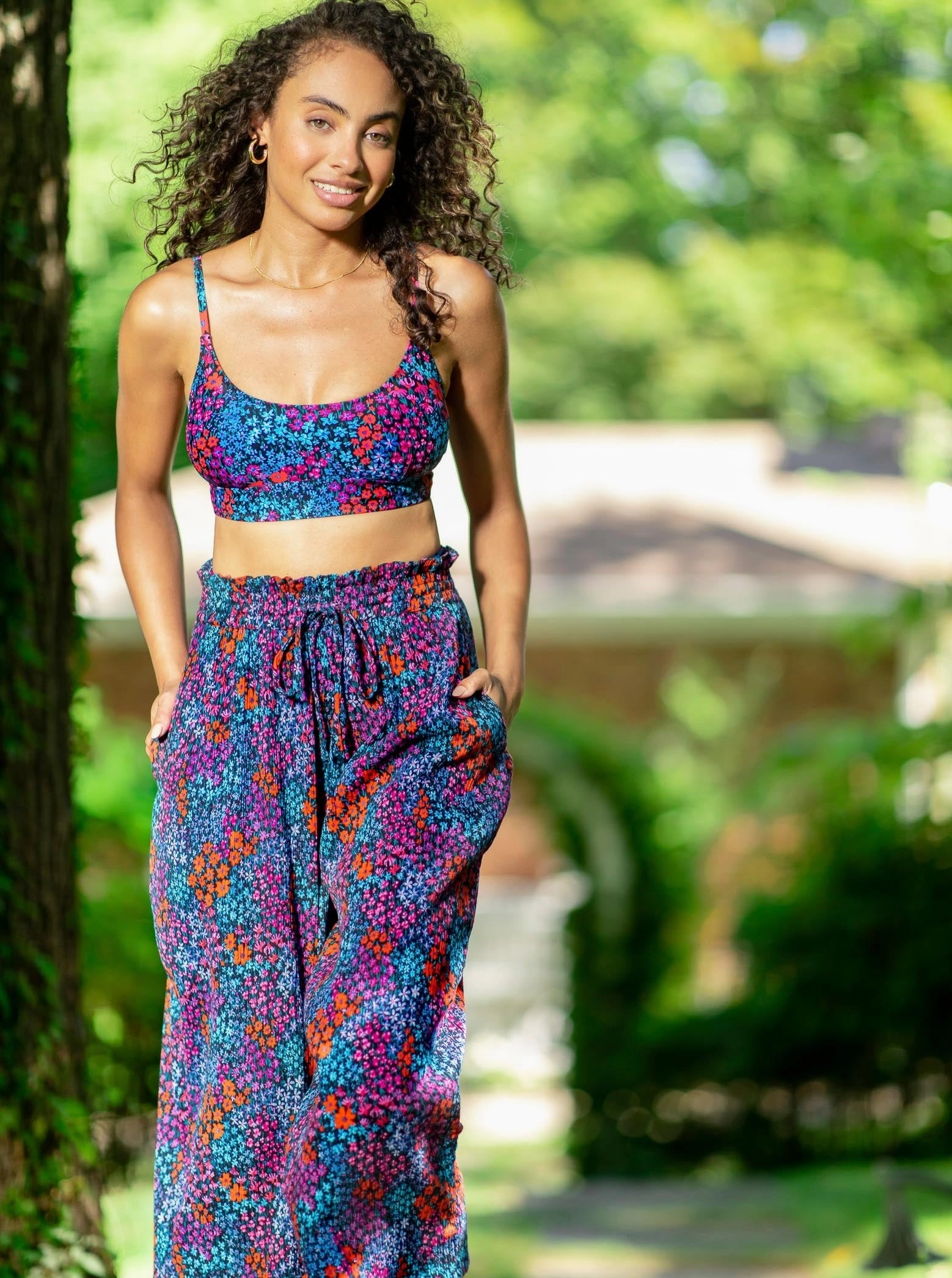 Erika Top   Classic Midrise Bottom in In Bloom