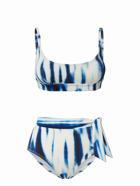 Erika Top   Side Tie High Waist Bottom in Elba Island bikini bottom with tie sides, swim top for sunbathing