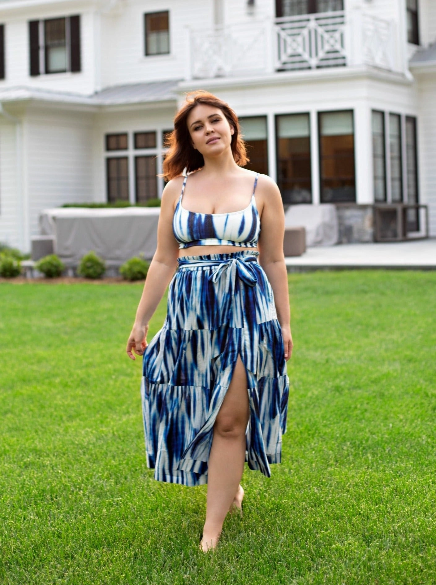 Erika Top   Side Tie High Waist Bottom in Elba Island