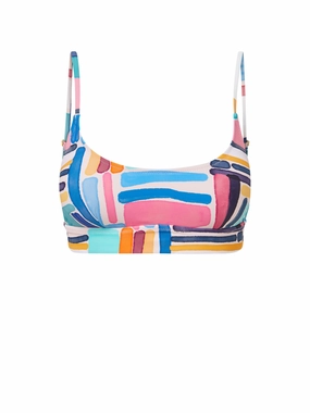 Erika Top Modern Art strapless swimwear tops, lightweight swim tops