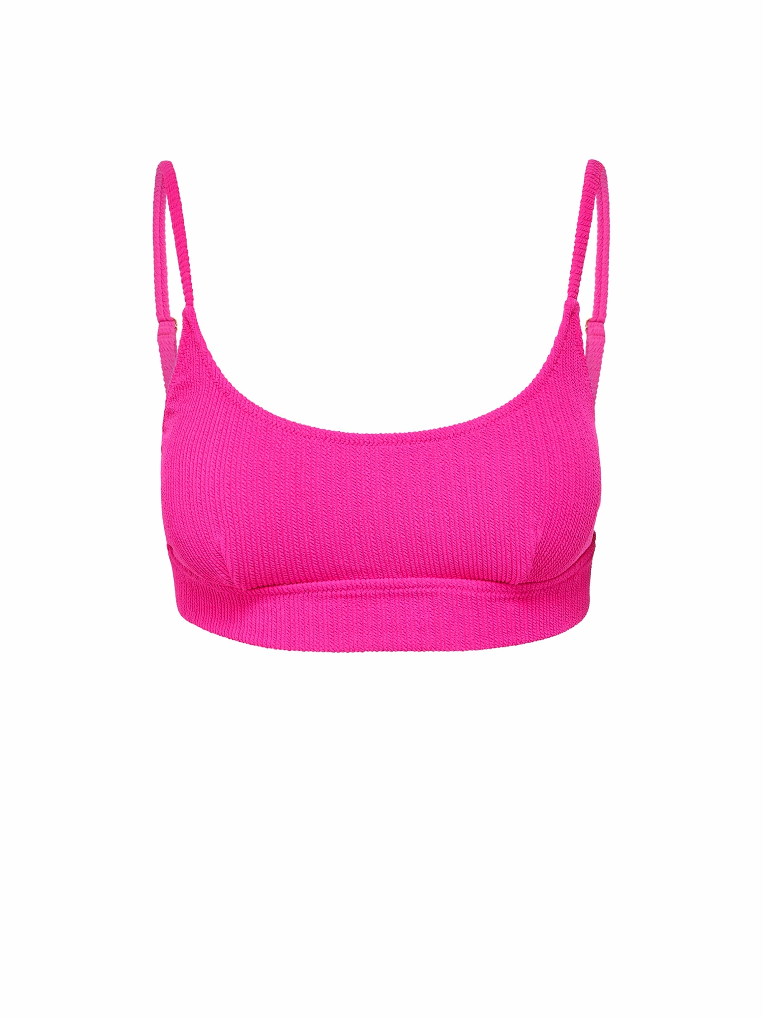 Erika Top Shocking Pink Textured Stripe strapless swimwear tops, lightweight swim tops