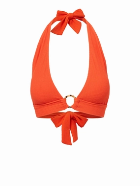 Erin Top In Flame Texture fashionable beach swimwear, modern womens bikinis
