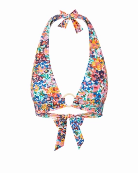 Erin Top In Painted Petals fashionable beach swimwear, modern womens bikinis