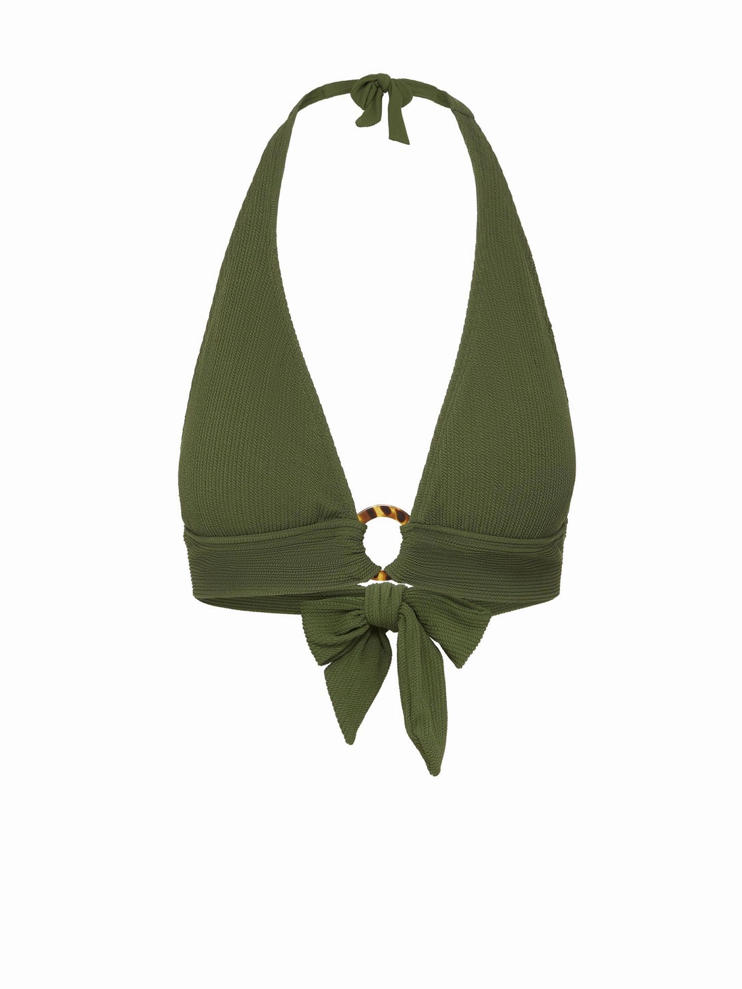 Erin Top Olive Texture strapless swimwear tops, lightweight swim tops