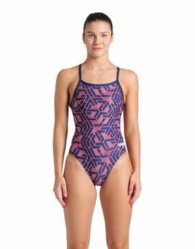 Escape Challenge Back Swimsuit - Navy/Team Red minimalistic swimsuits women, sleek swimwear styles