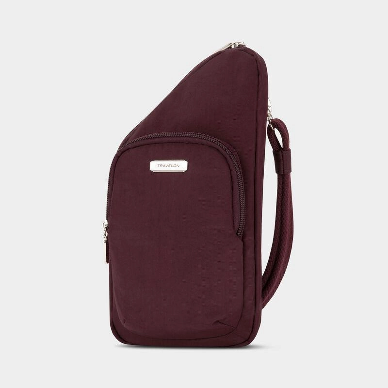 Travelon Anti-Theft Essentials Mini Asymmetric Crossbody Travel Belt Wallet