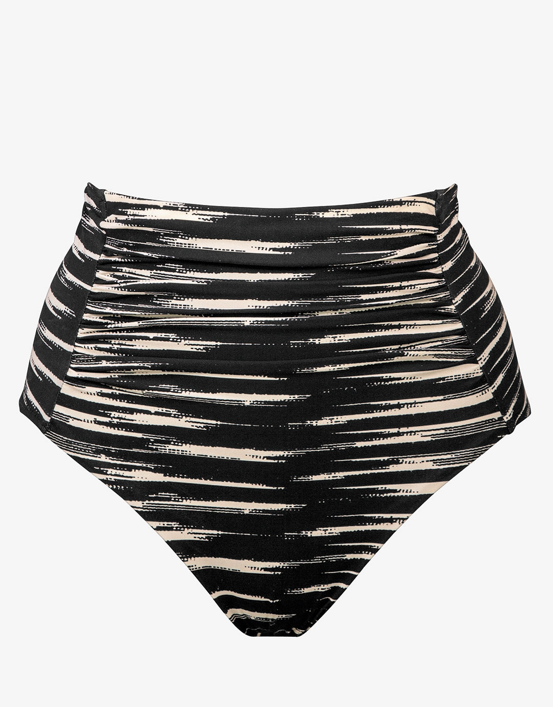 Expedition High Waist Bikini Pant - Black and Cream adjustable swim bottoms women, flattering bikini bottoms