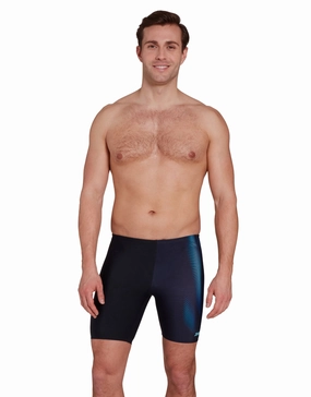 Extender Mid Swim Jammer - Black/Blue casual mens swimwear, affordable swimwear for men