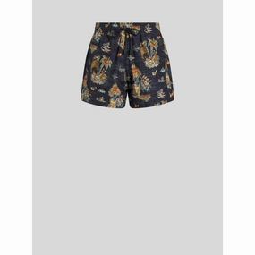 FIGURATIVE PATTERN SWIM SHORTS mens full coverage swimwear, stylish mens swim trunks
