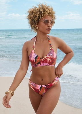 Fiji Moderate Bottom - Exotic Floral modest swim bottoms women, comfortable bikini bottoms