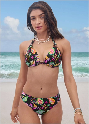 Fiji Moderate Bottom - Field Floral swimwear with tummy control, elegant swimsuits for women