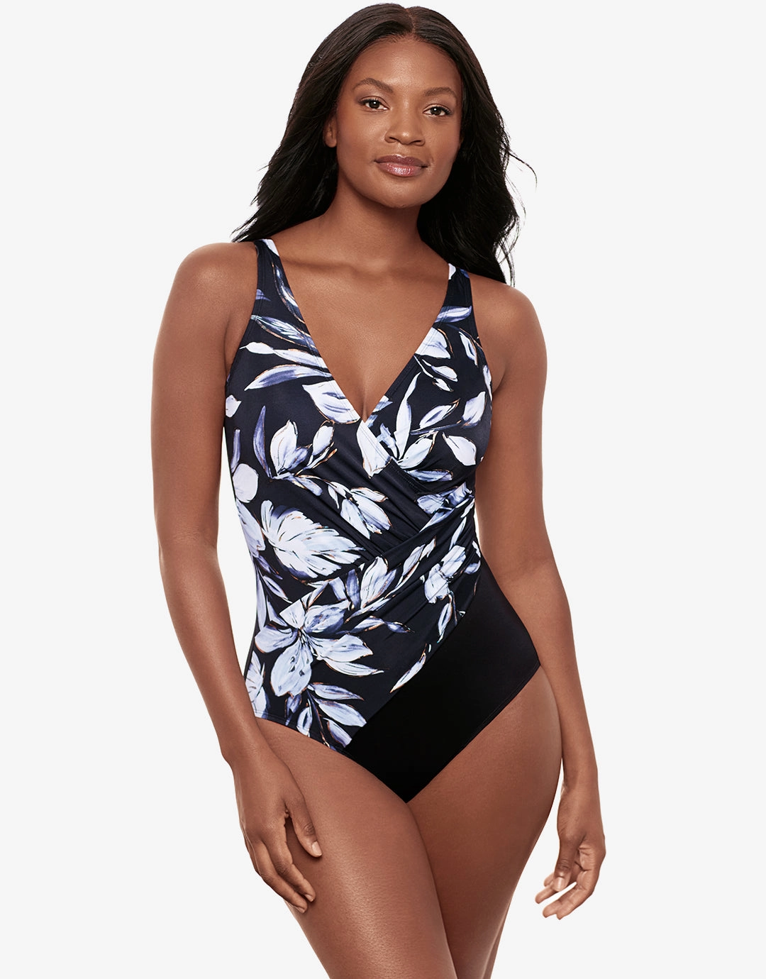 Fiore Di Luna Oceanus Swimsuit - Black White tummy control swimwear women, slimming swimsuits
