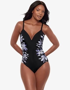Fiore Di Luna Temptation Swimsuit - Black White plus size swimwear women, curvy womens swimsuits