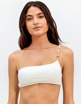 Firenze Ana Flora Bikini Top - Off White full coverage swim tops, cute bikini tops