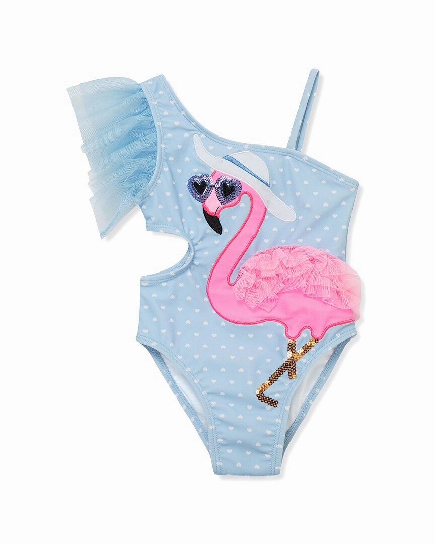 Flapdoodles Flamingo Applique Swimsuit stylish teen girl swimsuits, teen girls swimwear sets