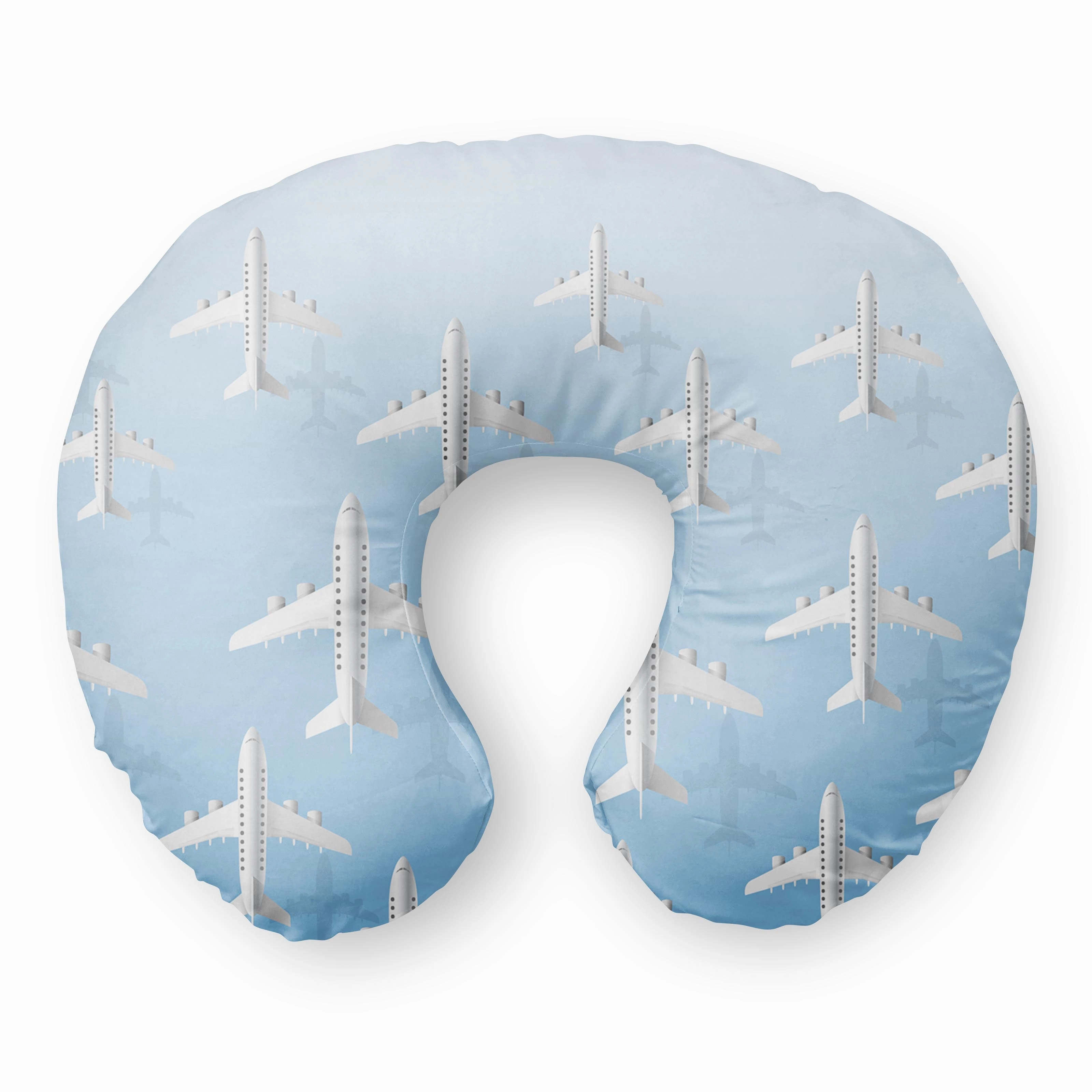 Big Hot Sale White Seamless Airplanes & Shadows Travel & Boppy Pillows