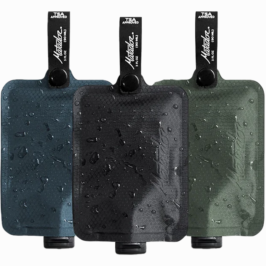 Flatpak Toiletry Bottle 3 Pack Lightweight Luggage Slim Travel Bag