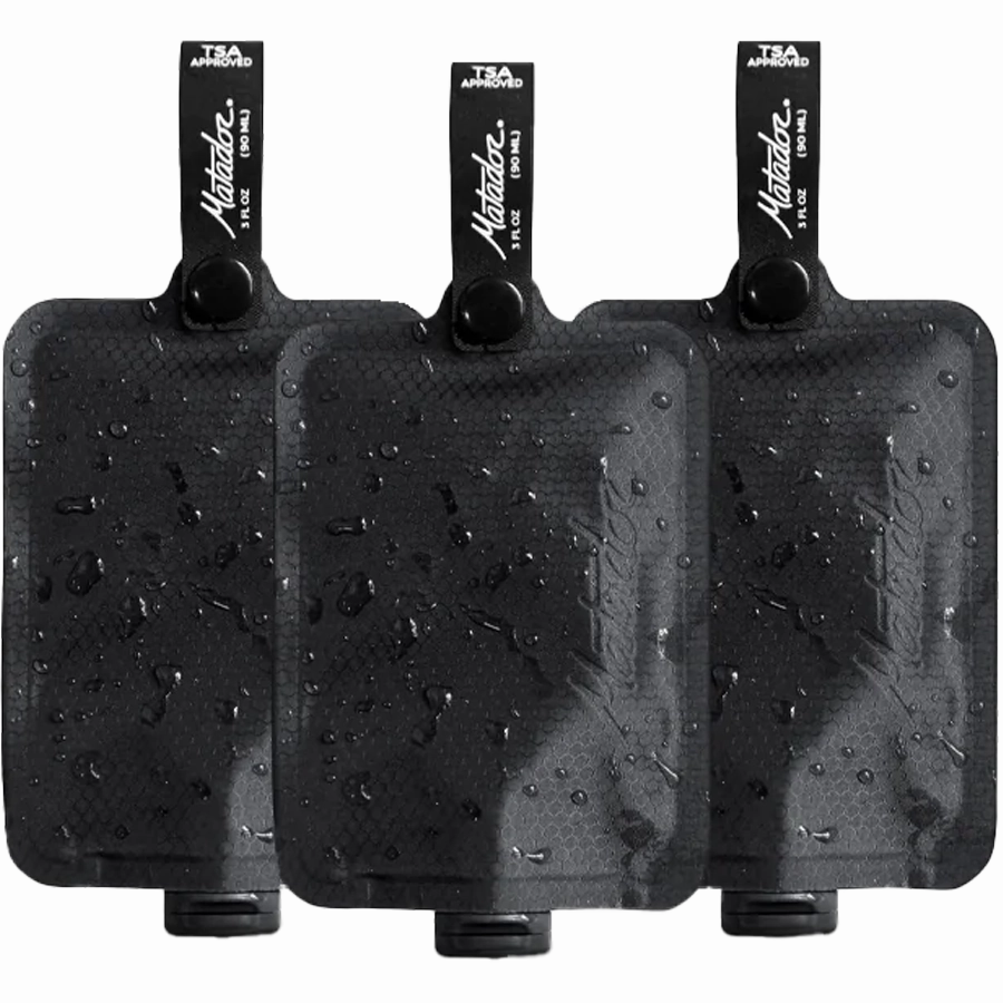 Rolling Carry-On Bag Flatpak Toiletry Bottle 3 Pack