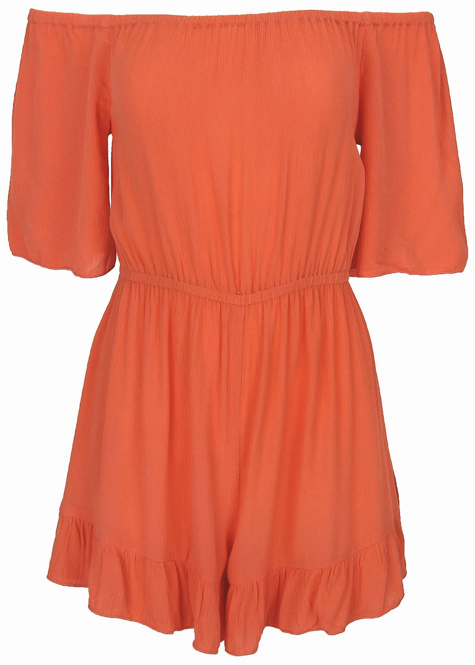 Flirty Cover-Up Romper - Coral Bright