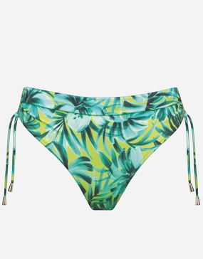 Floral Flashback Adjustable Bikini Pant - Aquatic Green adjustable swim bottoms women, flattering bikini bottoms