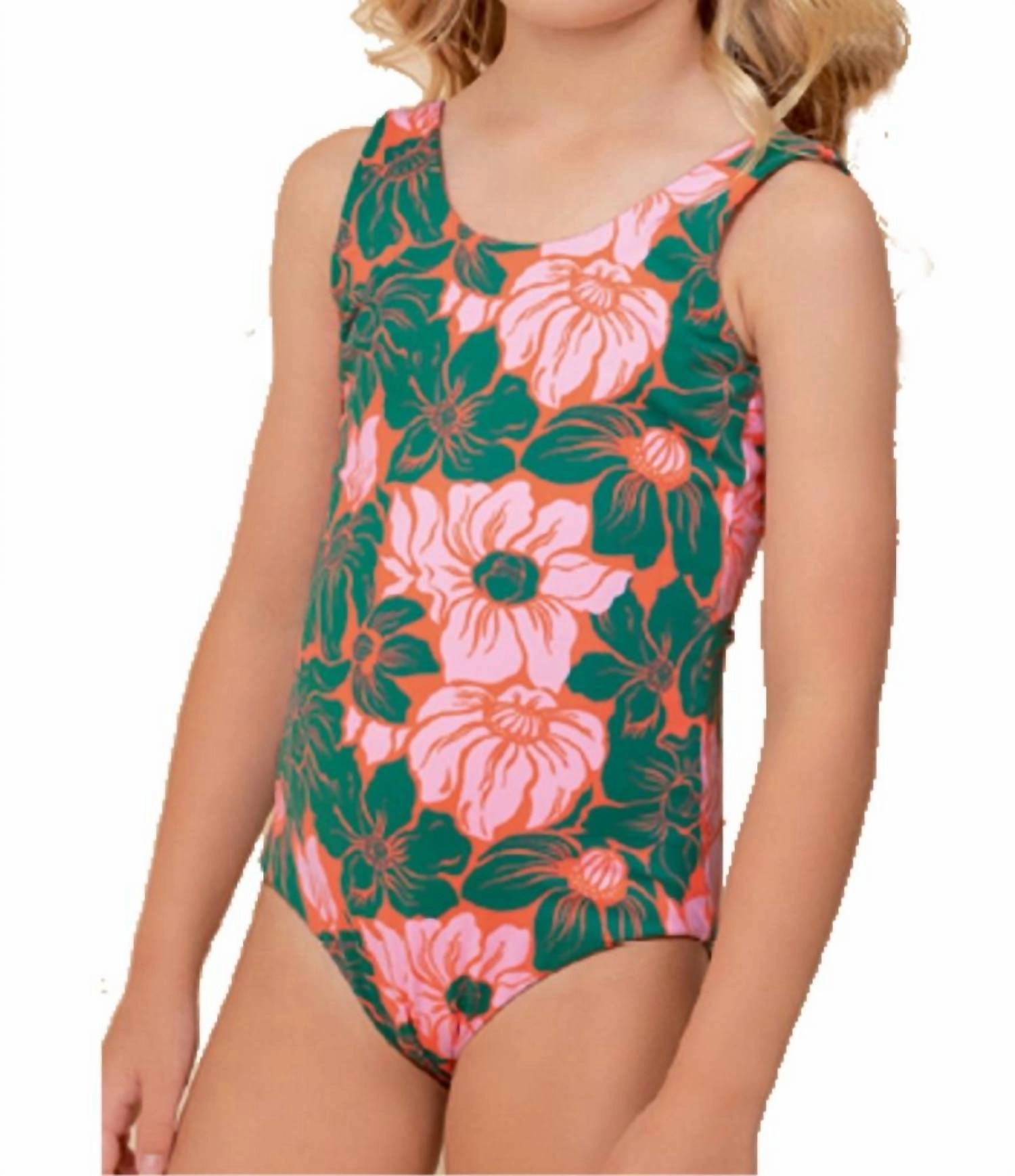 Floral Stamp Infinity One Piece In Green