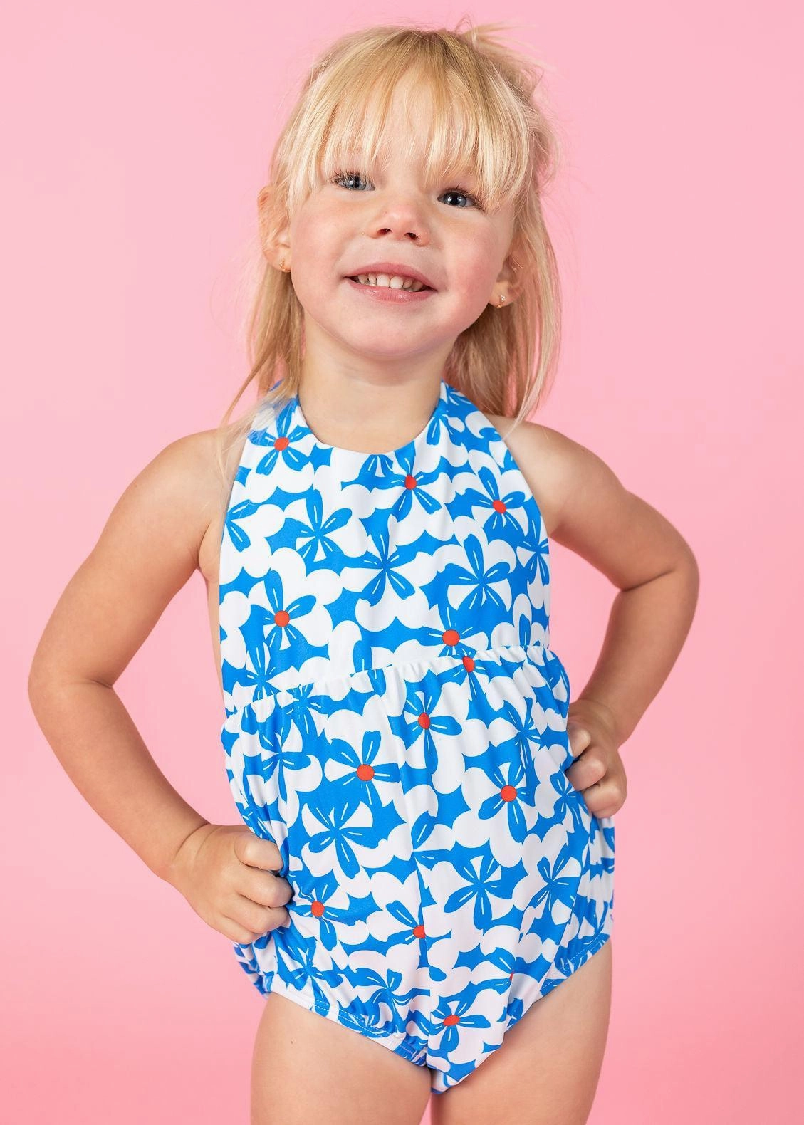 Flowerworks | Baby Romper One-Piece girls full coverage swimwear, kids swimwear for pool