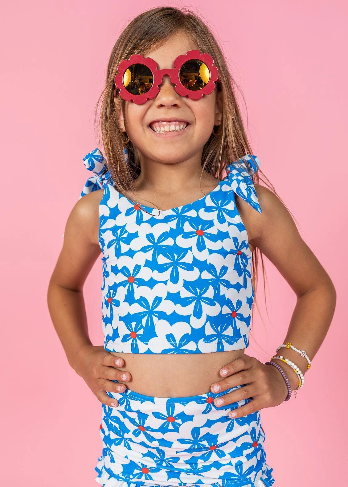 Flowerworks | Mini Knot Top girls full coverage swimwear, kids swimwear for pool