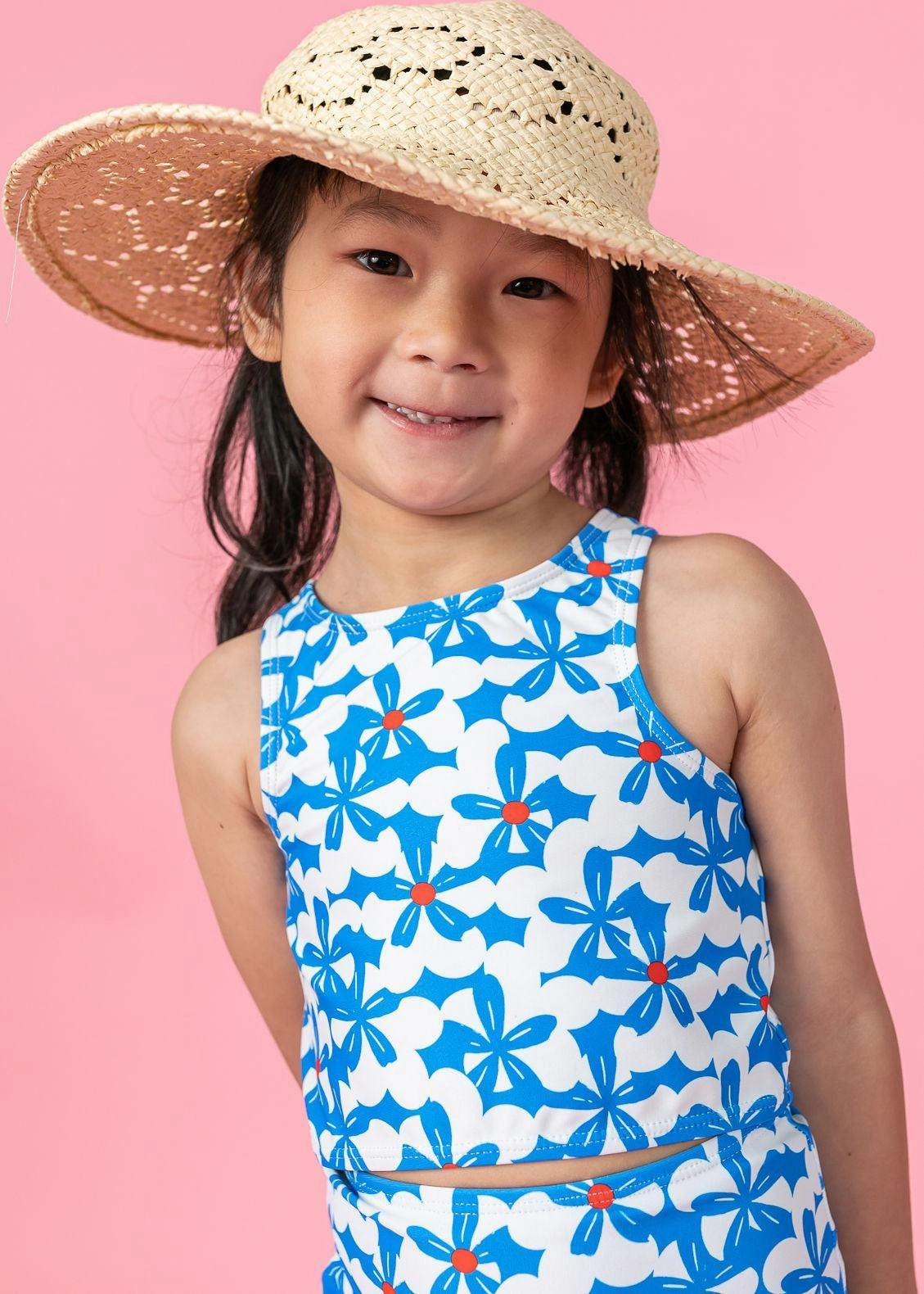 Flowerworks | Mini Racer Back Top girls full coverage swimwear, kids swimwear for pool