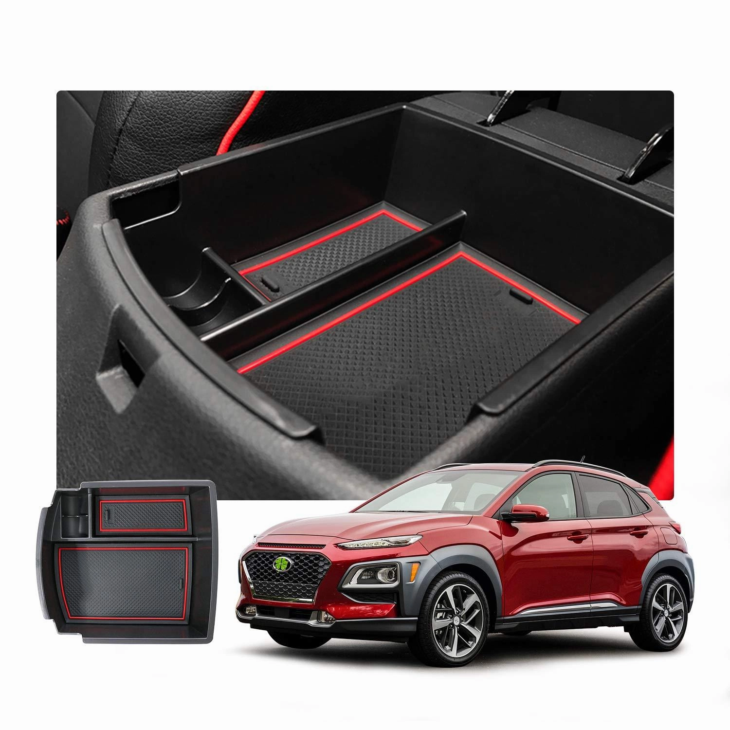 Weekend Flash Offer Perfect Gift Sale For Hyundai Kona Center Armrest Storage Tray 2018 