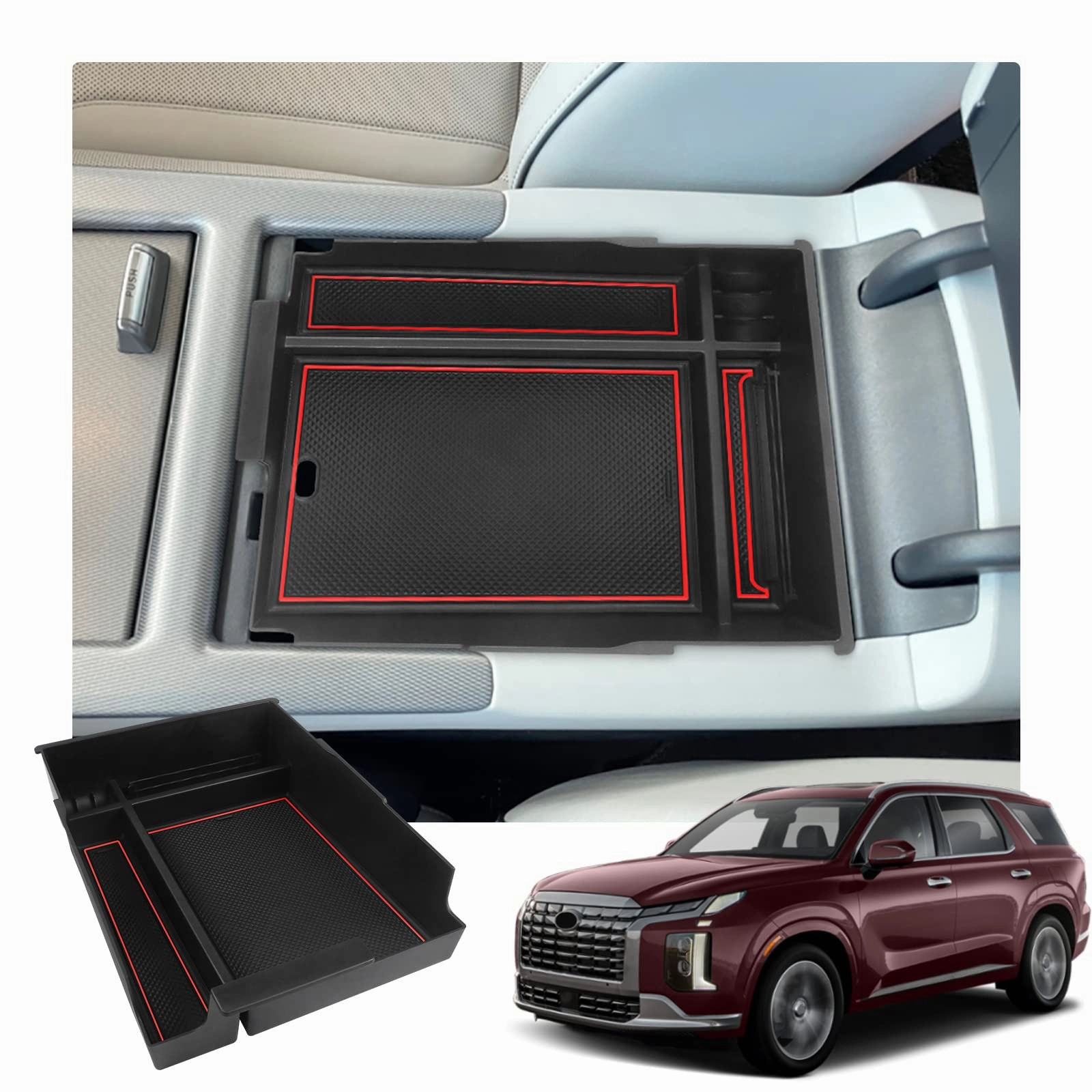 For Hyundai Palisade Center Console Organizer Tray 2020-2025 Hot Clearance Now Trending Now Offer