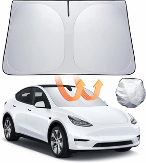 For Tesla Model 3/Y Foldable Uv Sun Visor Protection Cover With Storage Bag 2018-2025 Mega Savings Now Clearance Steal Today