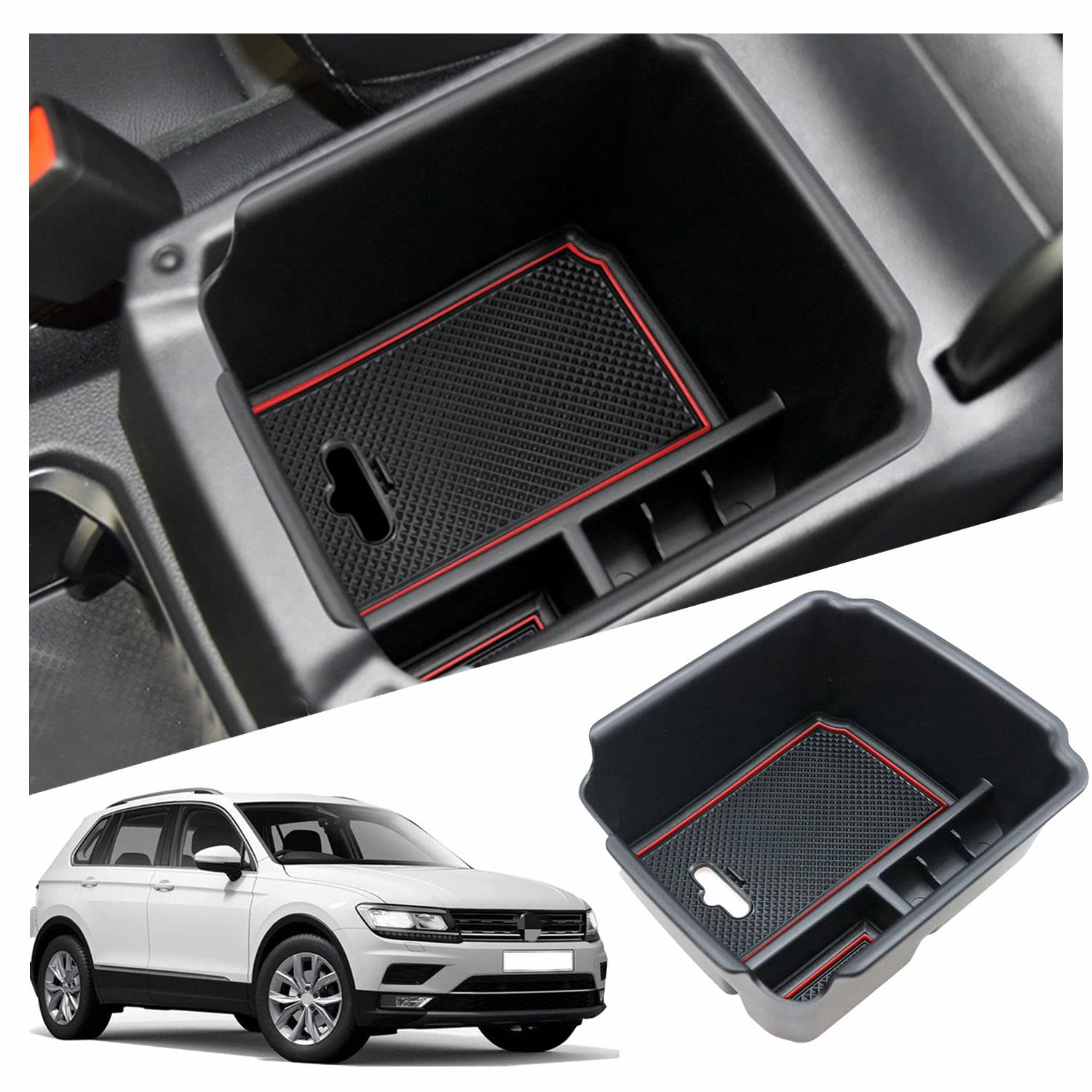 Hot Discount Deal For Vw Tiguan Allspace Center Armrest Storage Tray 2018 