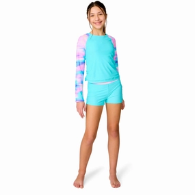 Free Country Girls' Dreamy Drift Rash Guard Swim Set stylish teen girl swimsuits, teen girls swimwear sets