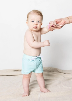 Fresh Mint | Baby Euro Shorts boys summer swimwear, boys rash guard swim sets