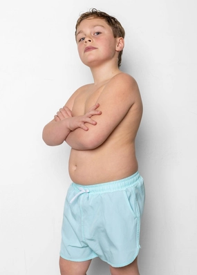 Fresh Mint | Youth Retro Shorties boys summer swimwear, boys rash guard swim sets