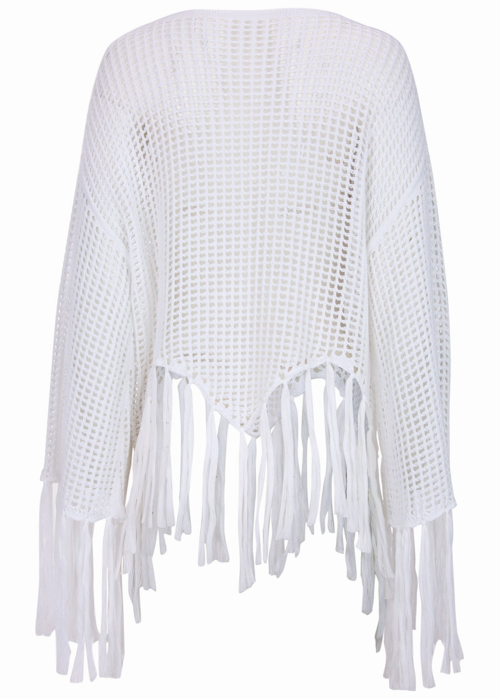 Fringe Crochet Cover-Up - Cream