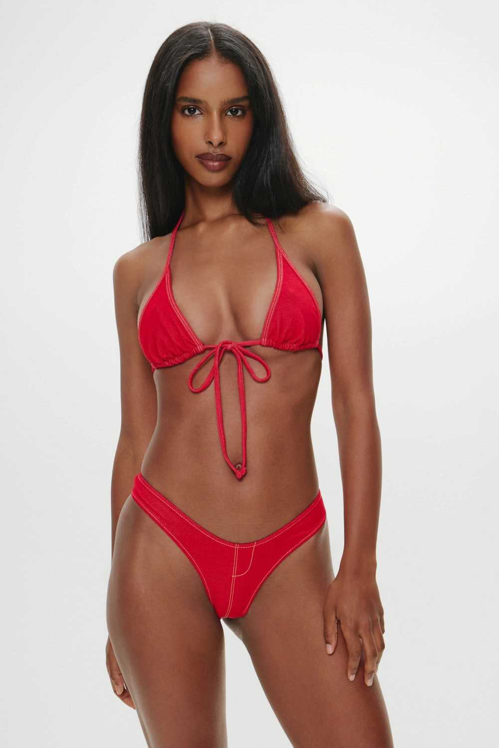 Full Moon Micro Bikini Bottom - Red Denim
