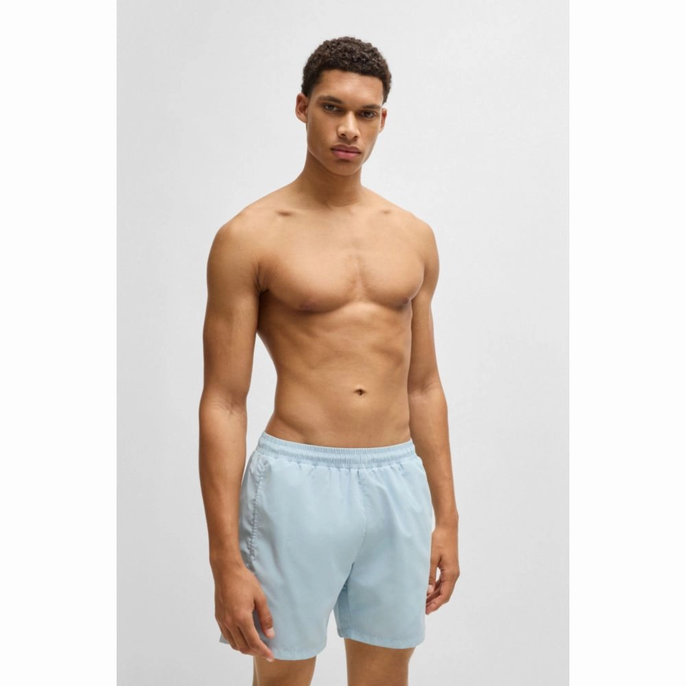 Fully lined swim shorts with logo print