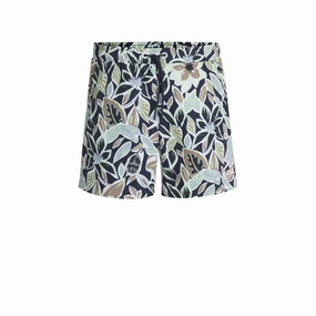 Fully lined swim shorts with seasonal print mens full coverage swimwear, stylish mens swim trunks