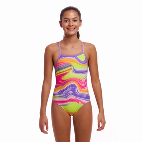 Funkita Colour Contour Tie Me Tight Girls Swimsuit swim training suits women, performance one piece swimsuits