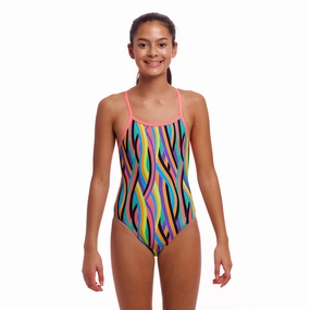 Funkita Curl Curl Single Strap Girls Swimsuit swim training suits women, performance one piece swimsuits