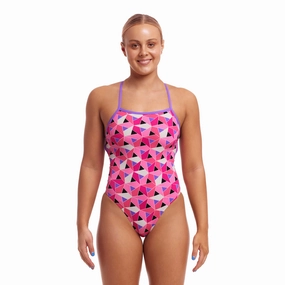 Funkita Ninja Star Strapped In Ladies Swimsuit swim training suits women, performance one piece swimsuits