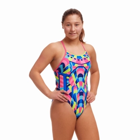 Funkita Princess Pageant Diamond Back Girls Swimsuit swim training suits women, performance one piece swimsuits